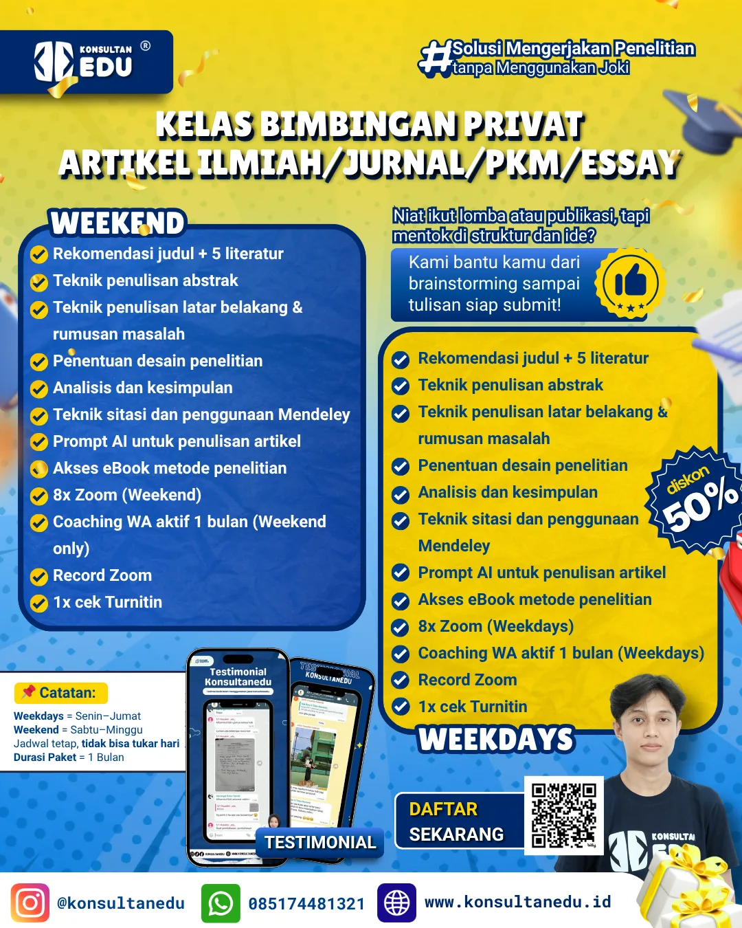 Promo Kelas Bimbingan Privat Artikel Ilmiah/Jurnal/PKM/Essay