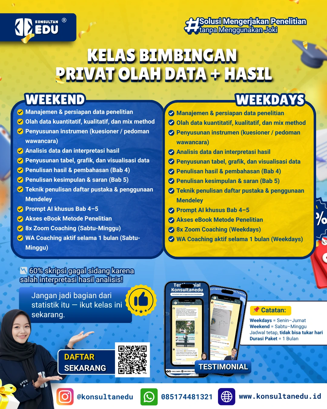 Promo Kelas Bimbingan Privat Olah Data + Hasil
