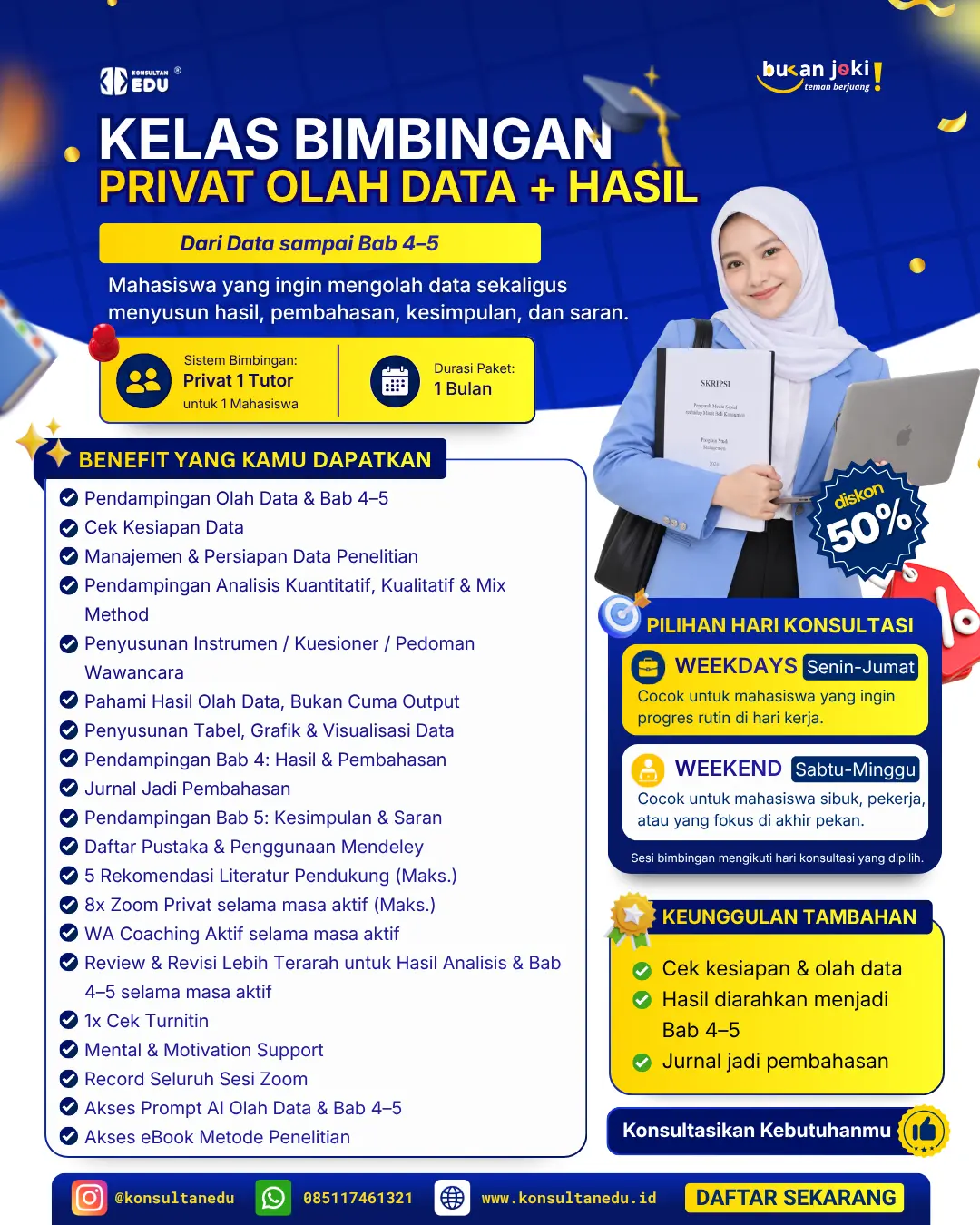 Promo Kelas Bimbingan Privat Olah Data + Hasil