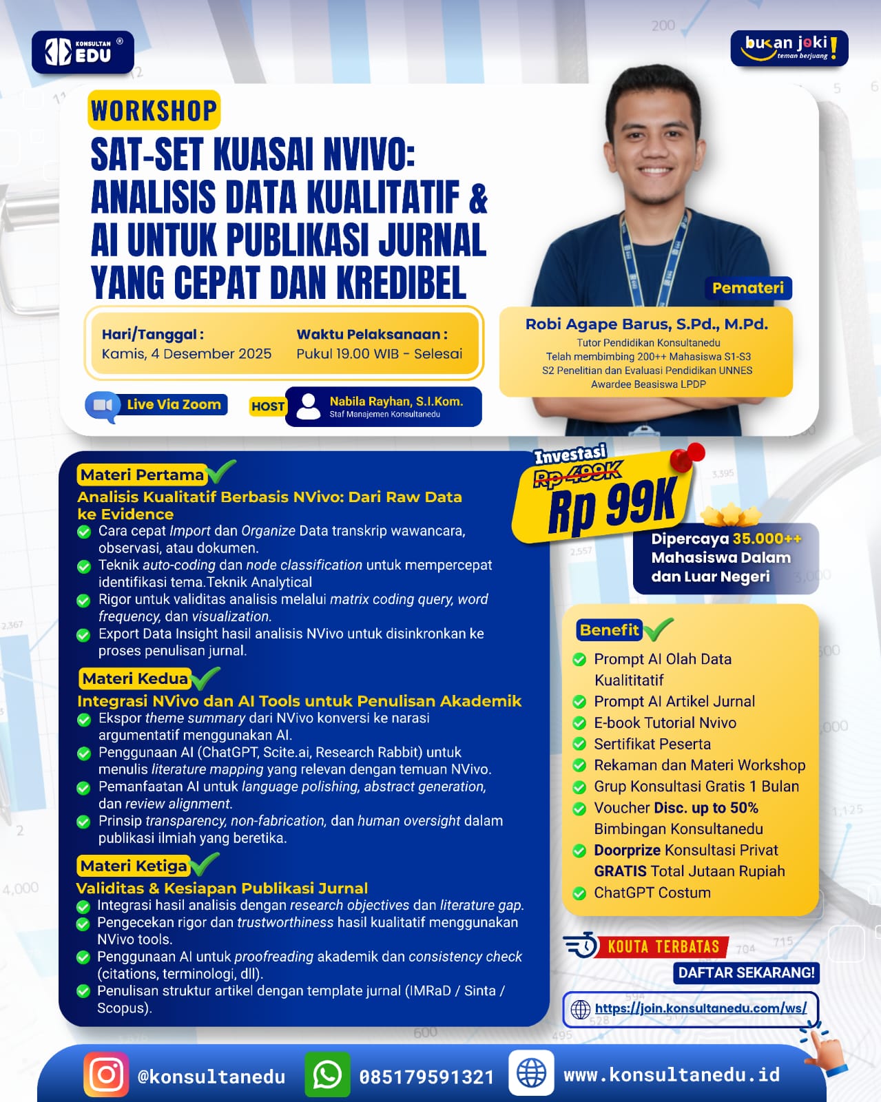 SAT-SET Kuasai NVivo: Analisis Data Kualitatif & AI untuk Publikasi Jurnal yang Cepat dan Kredibel