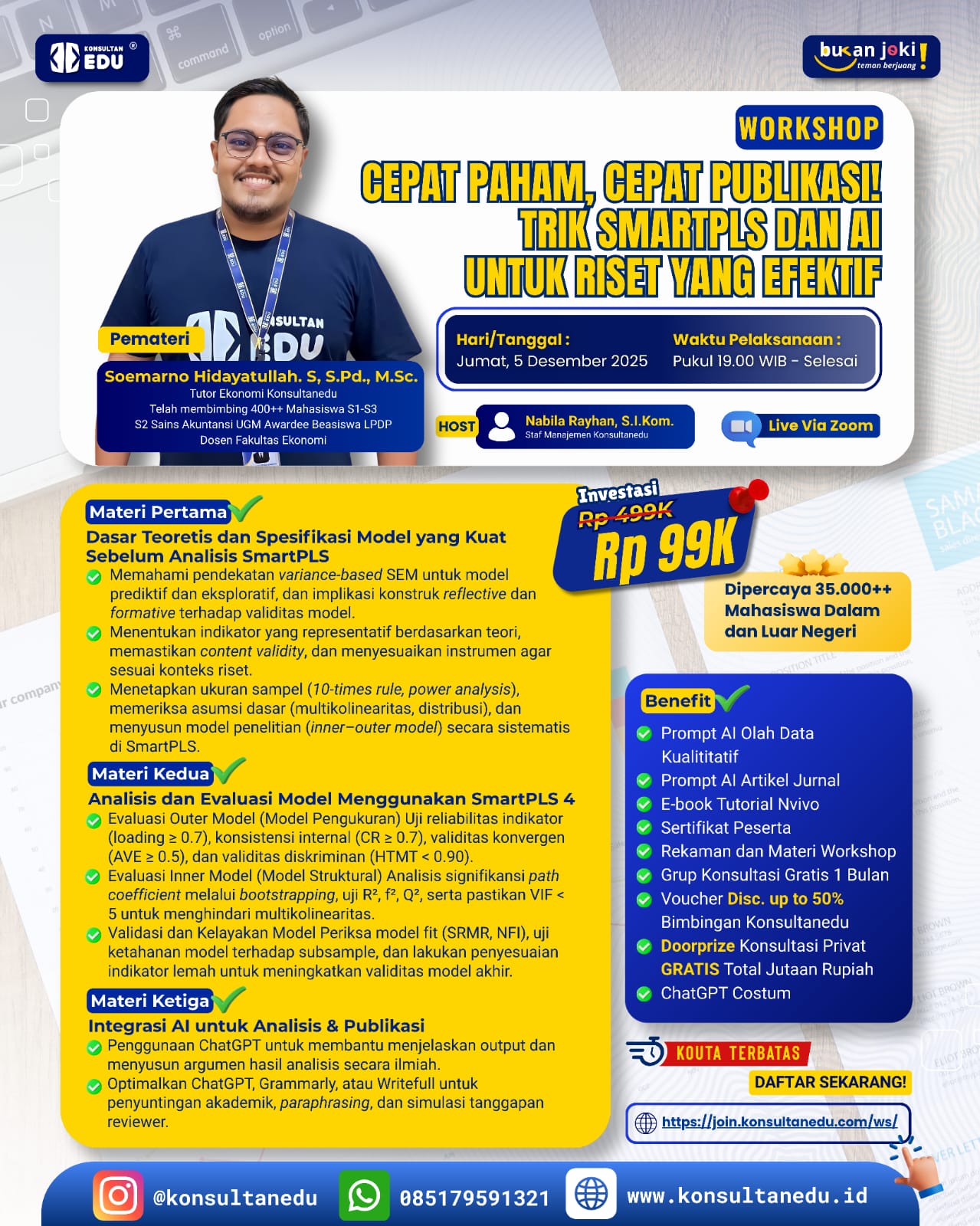 Cepat Paham, Cepat Publikasi! Trik SmartPLS dan AI untuk Riset yang Efektif